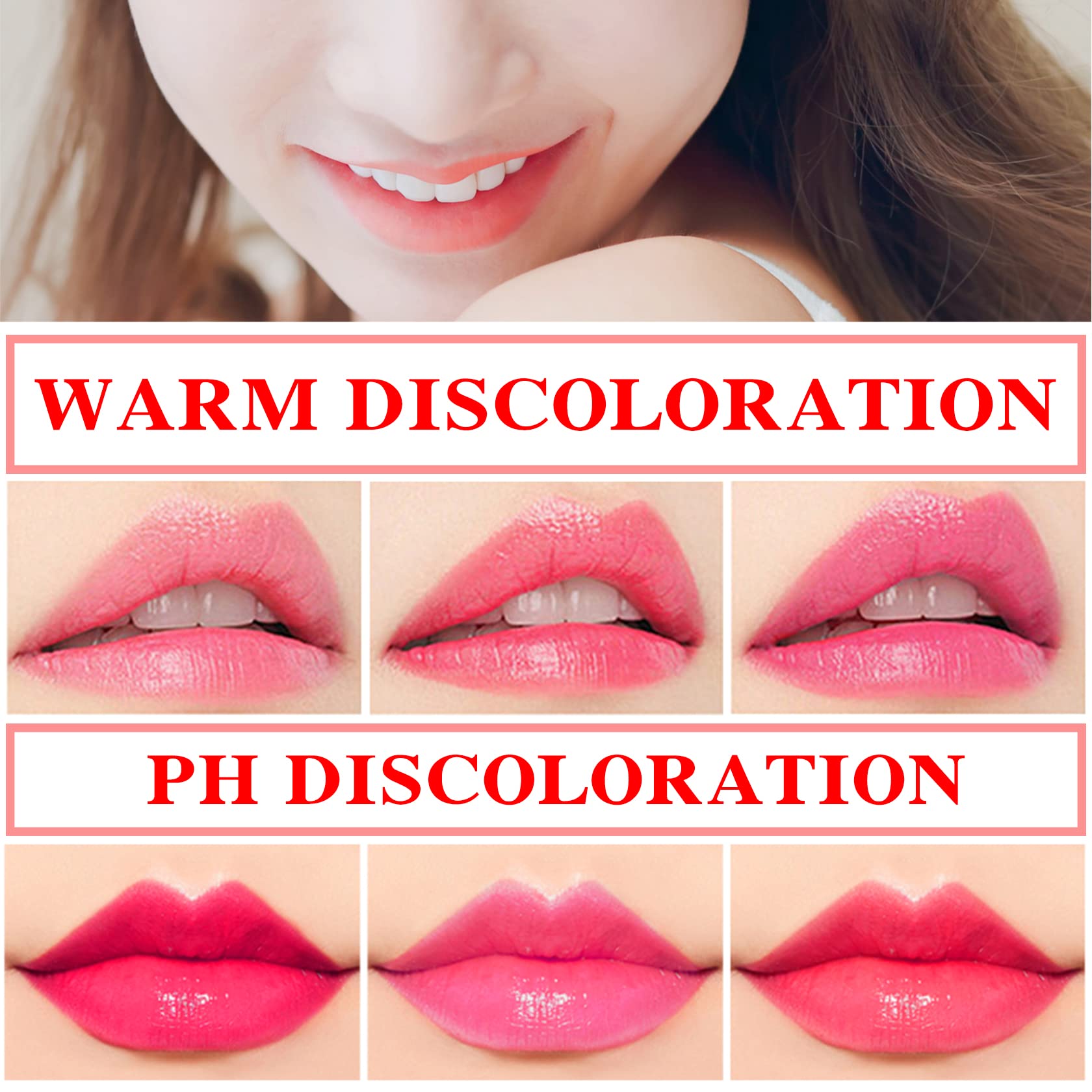 Labial de aloe vera, cuidado labial de larga duración, bálsamo labial nutritivo y voluminizador, brillo labial, cambio de color mágico con temperatura, 3 unidades