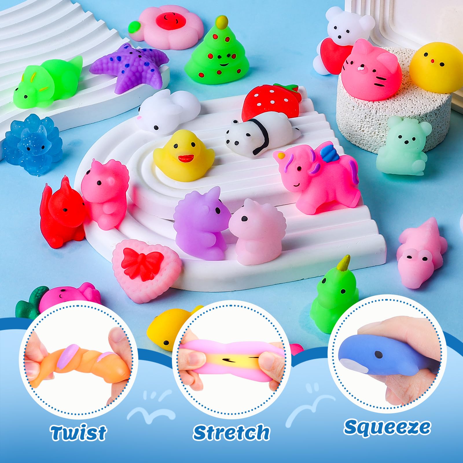 Paquete de 4 Cubos Antiestrés, Pelotas Antiestrés con Forma de Cubo de Hielo de Elevación Lenta para Adultos y Niños, Juguete Sensorial Fidget para Alivio de Ansiedad, Pelotas Blandas de Forma | Sensory Fidget Toy for Anxiety Relief, Square Shape Cube Squ