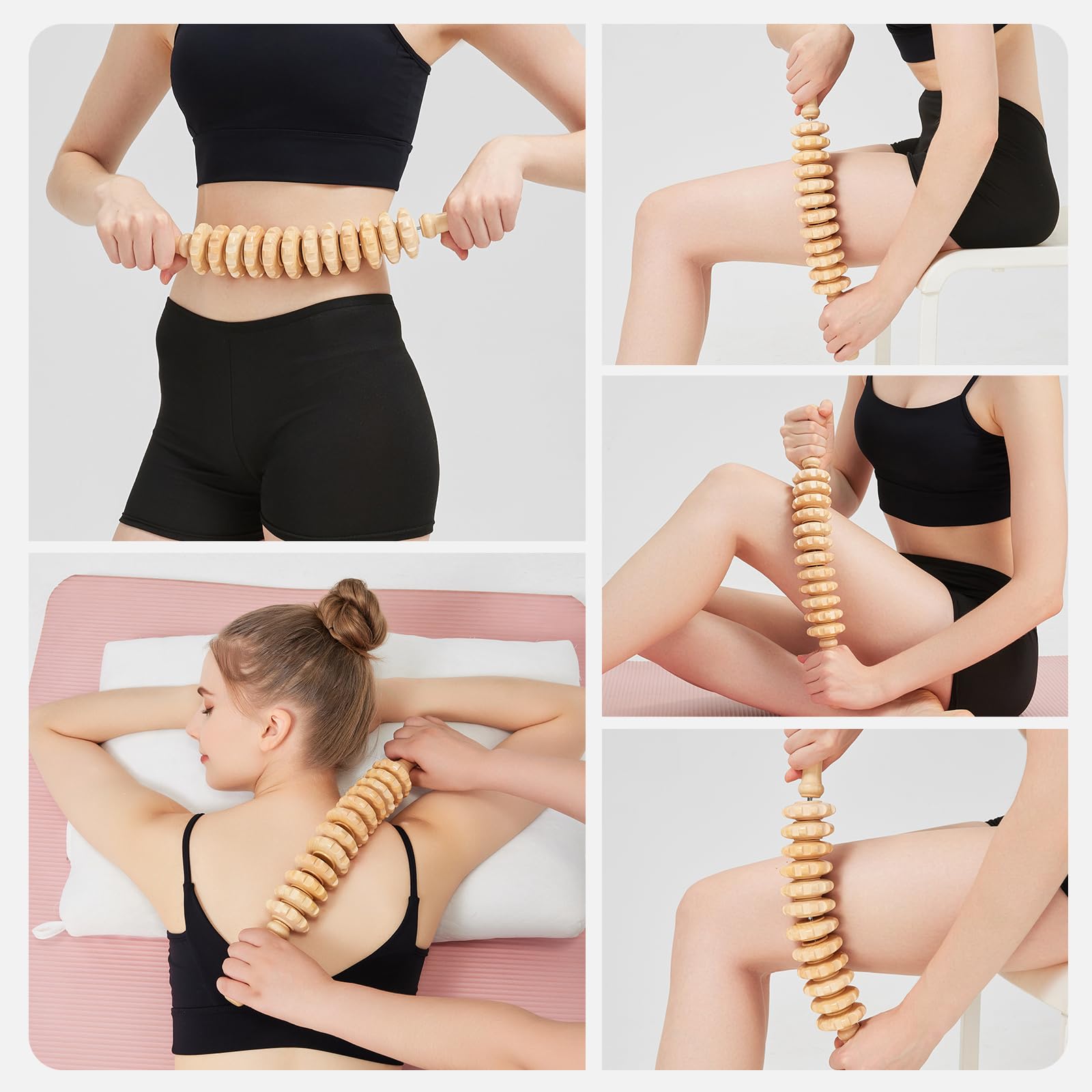 Rodillo de Masaje Muscular Bastón Rodillo de Masaje - Destructor de Fascia de Tejido Profundo para Alivio del Dolor Miofascial, Drenaje Linfático y Escultura Corporal, Herramienta Portátil de