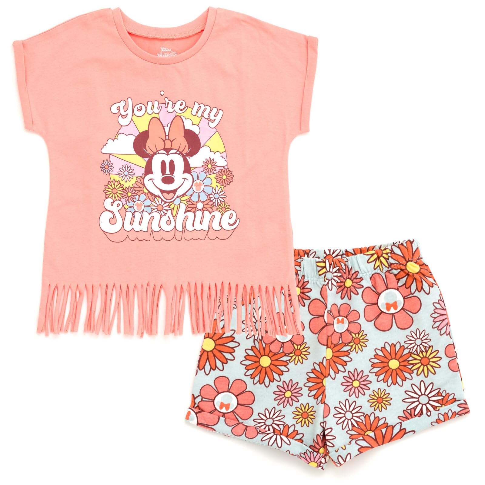 Disney T-Shirt and French Terry Shorts Outfit Set Infant to Big Kid Sizes (12 Months - 14-16)
