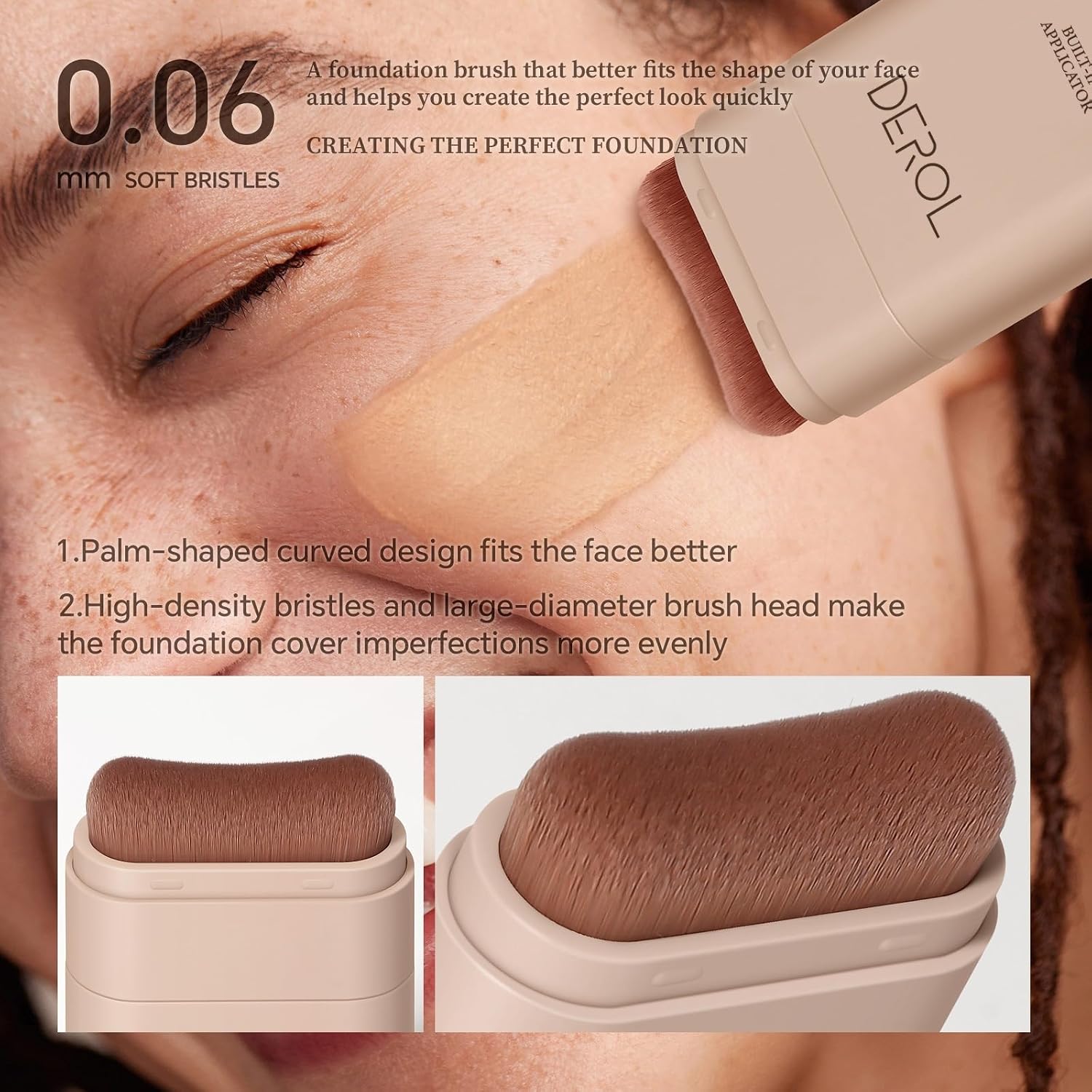 Flawless Eraser Foundation Stick, Lightweight Buildable Medium-to-Full Coverage Dual Ended Makeup Stick, Multi-Use Face Makeup Bar with brush, Natural Finish