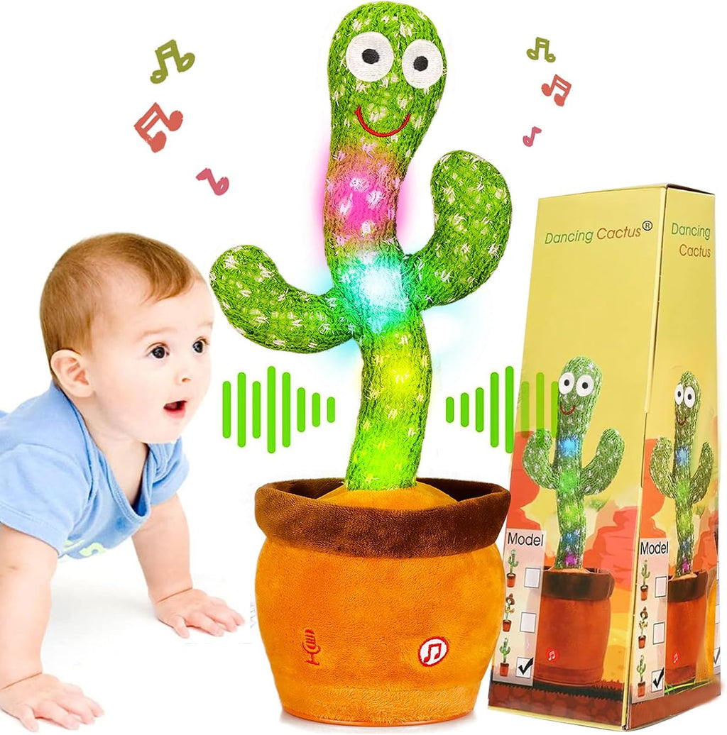 Cactus bailarín parlante - Repite lo que dices graba juguete para bebé | Bebé cantando grabación, imitando, repite lo que dices, musical interactivo, para niños y niñas de 1 año