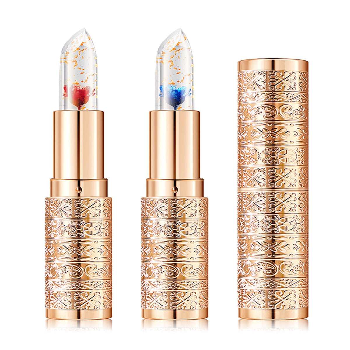 Labial de aloe vera, cuidado labial de larga duración, bálsamo labial nutritivo y voluminizador, brillo labial, cambio de color mágico con temperatura, 3 unidades