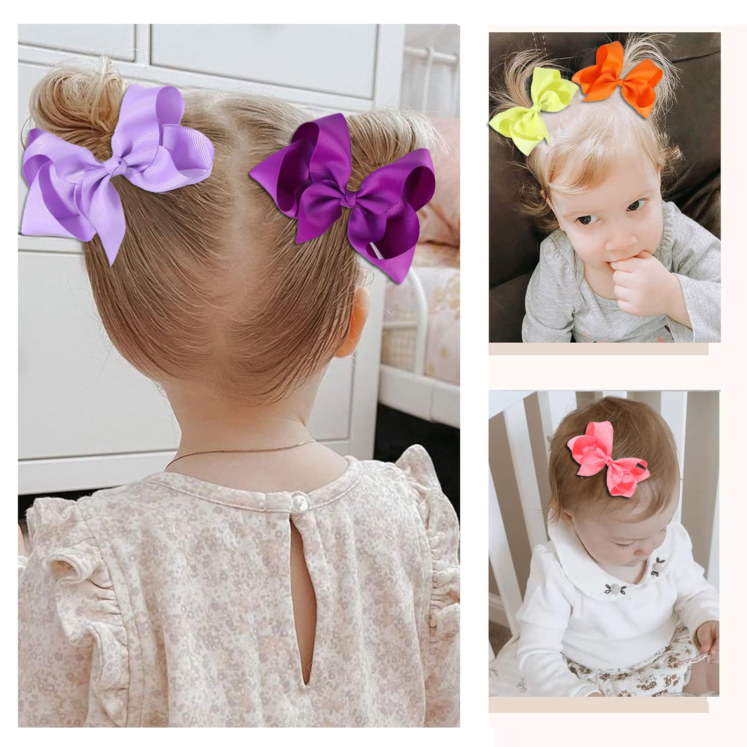 40PCS 3Inch Hair Bows for Girls,Hand-made Grosgrain Ribbon Hair Bow Alligator Clips Hair Accessories for Toddlers Baby Girls Kids Teens in Pairs
