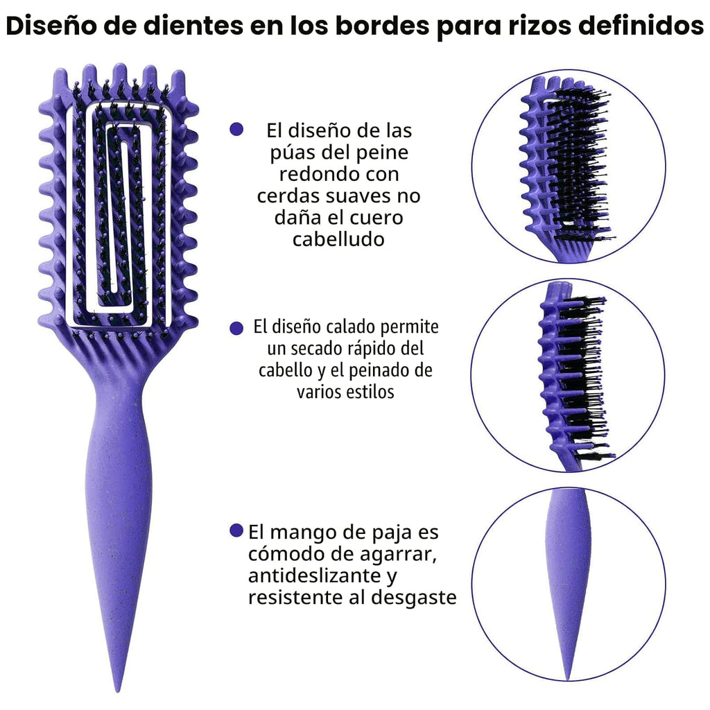 Cepillo para cabello rizado Candybrush Cepillo para definir rizos para desenredar, dar forma y definir rizos para mujeres, hombres, cabello húmedo y seco (Morado)