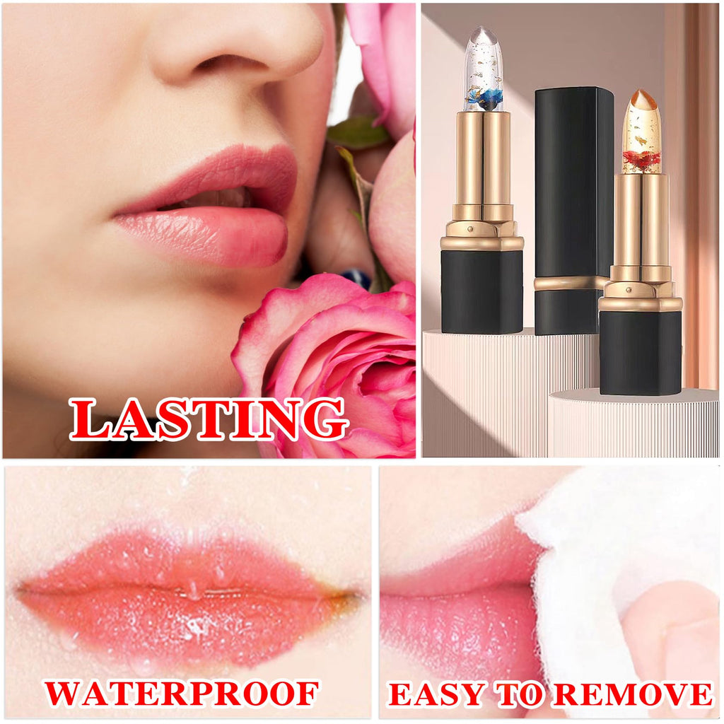 Labial de aloe vera, cuidado labial de larga duración, bálsamo labial nutritivo y voluminizador, brillo labial, cambio de color mágico con temperatura, 3 unidades