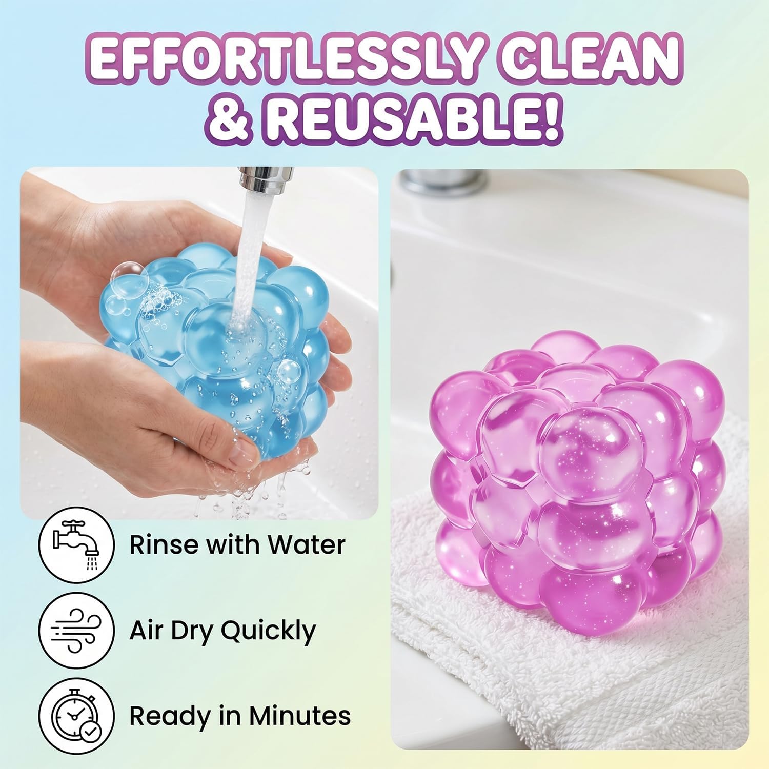 4Pcs Ice Cube Squishy Fidget Toy, Puffwize Soft Textured Sensory Toy with Irregular Shape for Anxiety Relief and Improving Focus,Party Favors Gift for Kid&Adults
