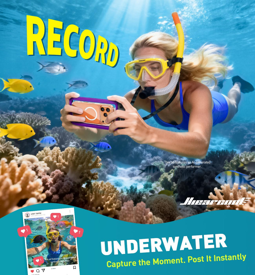 Hiearcool Funda impermeable IPX8 para iPhone 17/16/15/14 Pro Max, bolsa seca para teléfono celular para artículos esenciales de playa y crucero, pantalla táctil, cordón incluido, paquete de 2 (se adapta a hasta 8.9 pulgadas)
