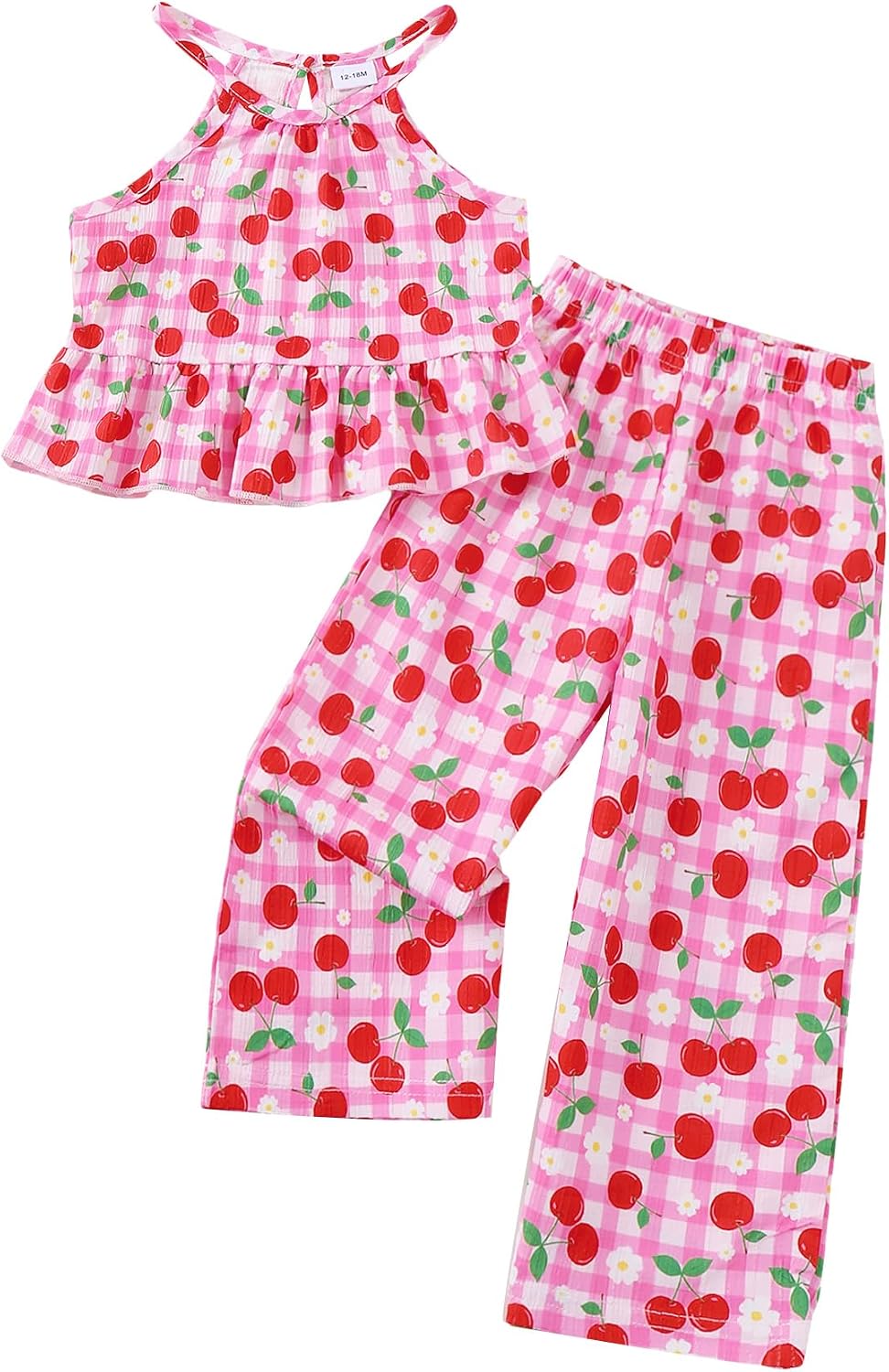 Kucnuzki Ropa de bebé niña pequeña trajes de verano Cami volantes halter tops pantalones de pierna ancha niños conjunto de ropa floral