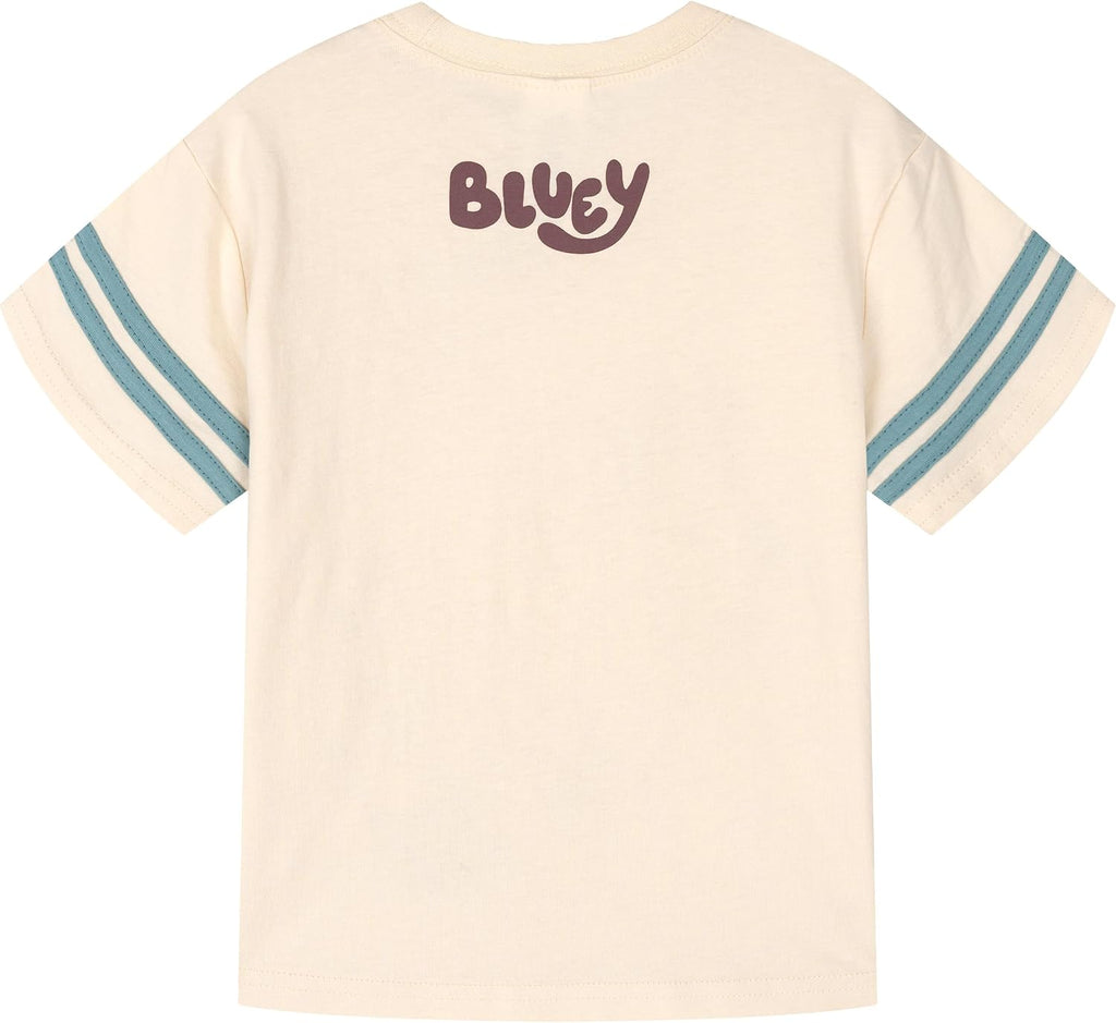Bluey - Conjunto de camiseta con hombros caídos y pantalones cortos para niños de tamaños de bebé a grandes (2T - 10-12)