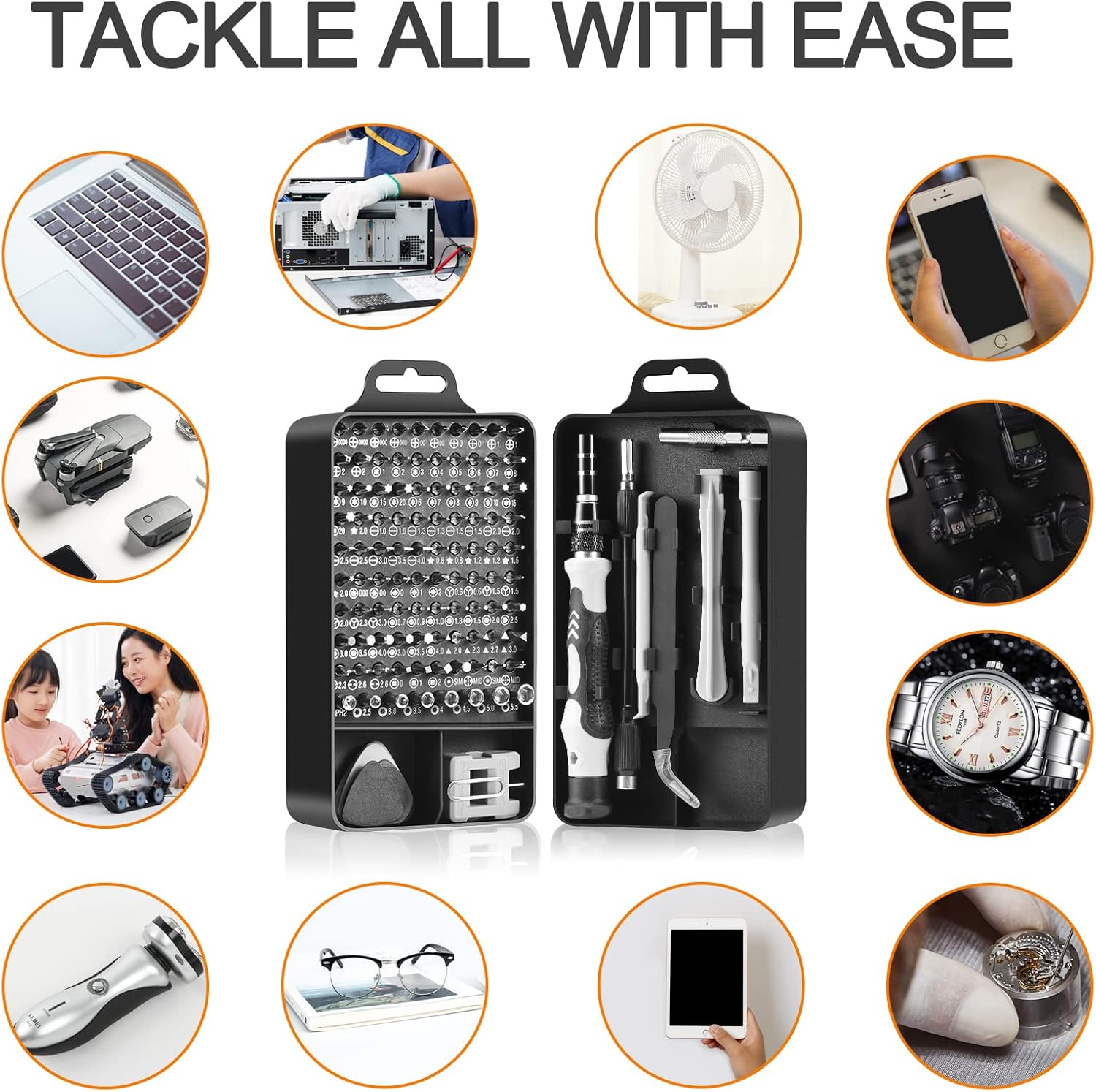 115 in 1 Precision Screwdriver Set, Premium Small Screwdriver Set | Electronic Screwdriver Kit for Electronics, Computer, PC, Laptop, Game Console, Watch, Eyeglasses, and DIY Projects