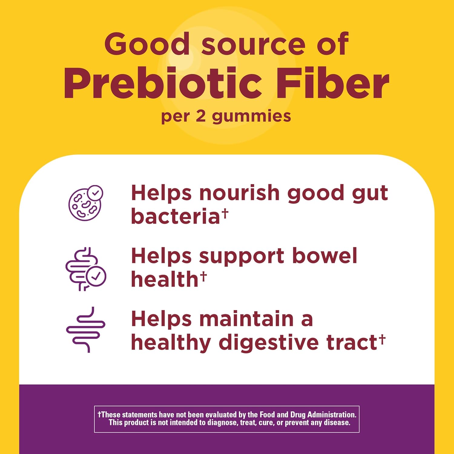 Nature Made - Gomitas de fibra probióticas + prebióticas para la salud intestinal diaria, suplemento de soporte digestivo con probióticos y fibra, 50 gomitas, suministro para 25 días | Fiber Supplement for Daily Gut Health, Prebiotics and Probiotics for W
