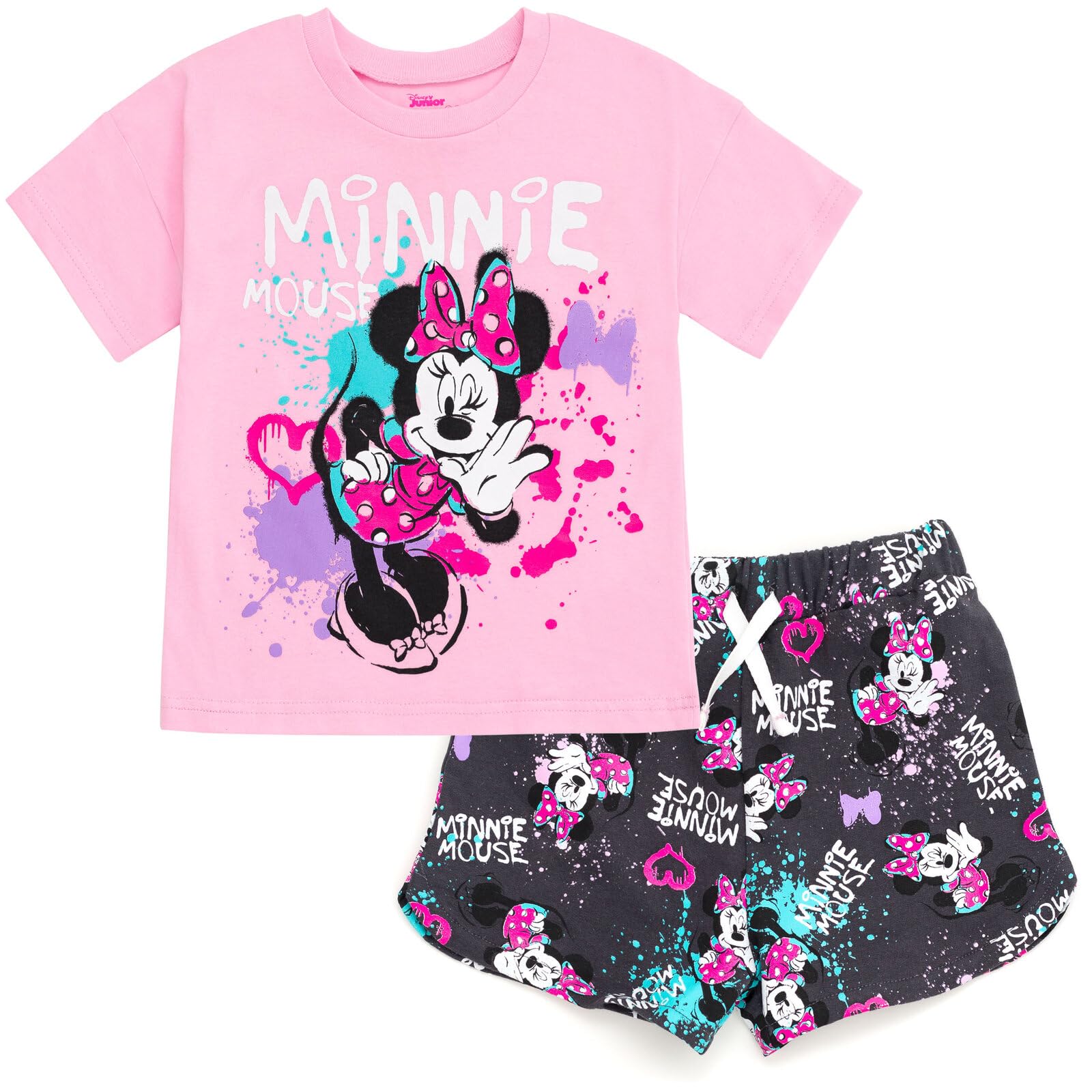Disney T-Shirt and French Terry Shorts Outfit Set Infant to Big Kid Sizes (12 Months - 14-16)