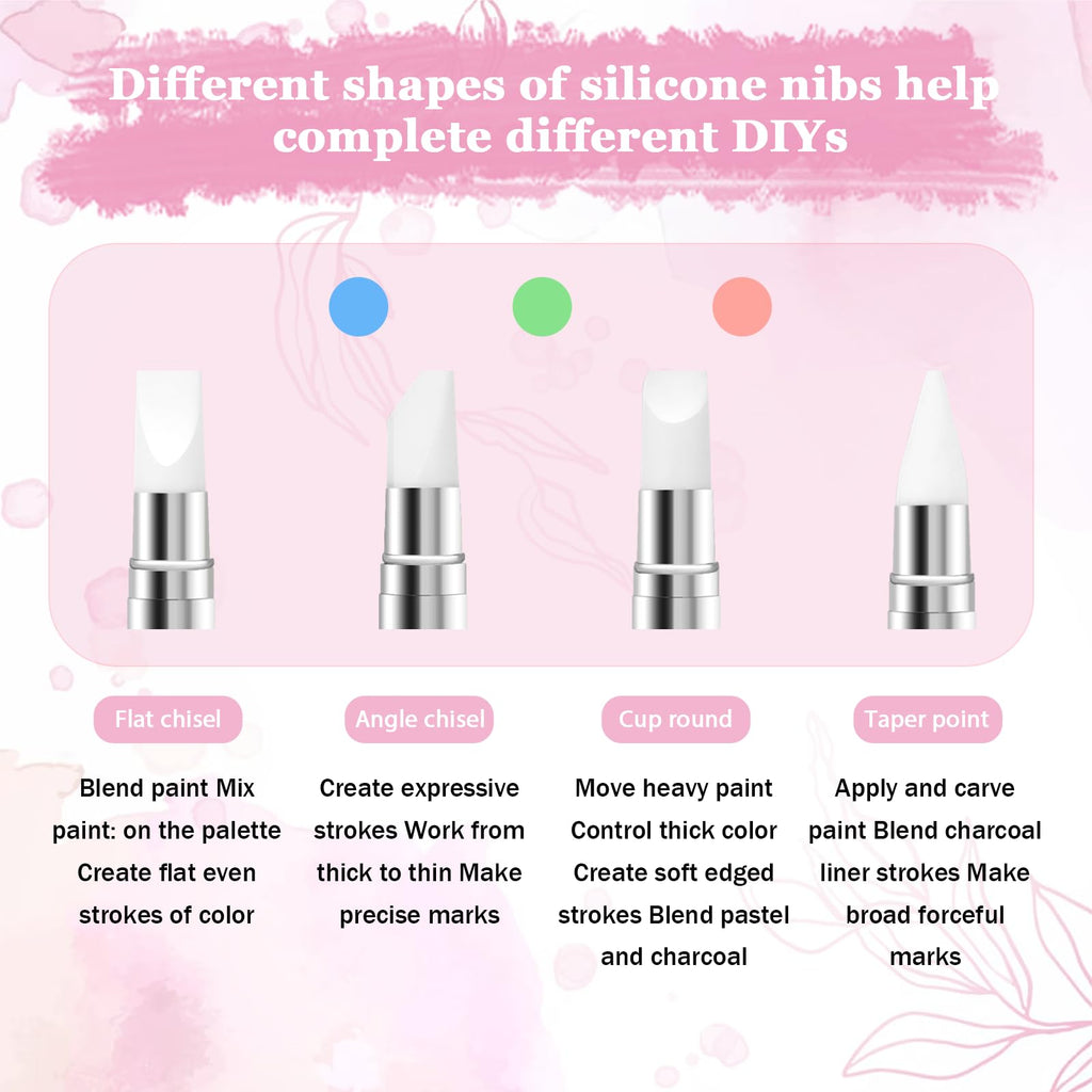 3 bolígrafos de escultura para arte de uñas, herramientas de uñas de silicona de doble punta, cabeza de silicona, pinceles de arte de uñas con mango acrílico, bolígrafo de tallado de esmalte de uñas | Silicone Head Acrylic Handle Nail Art Brushes, Rhinest