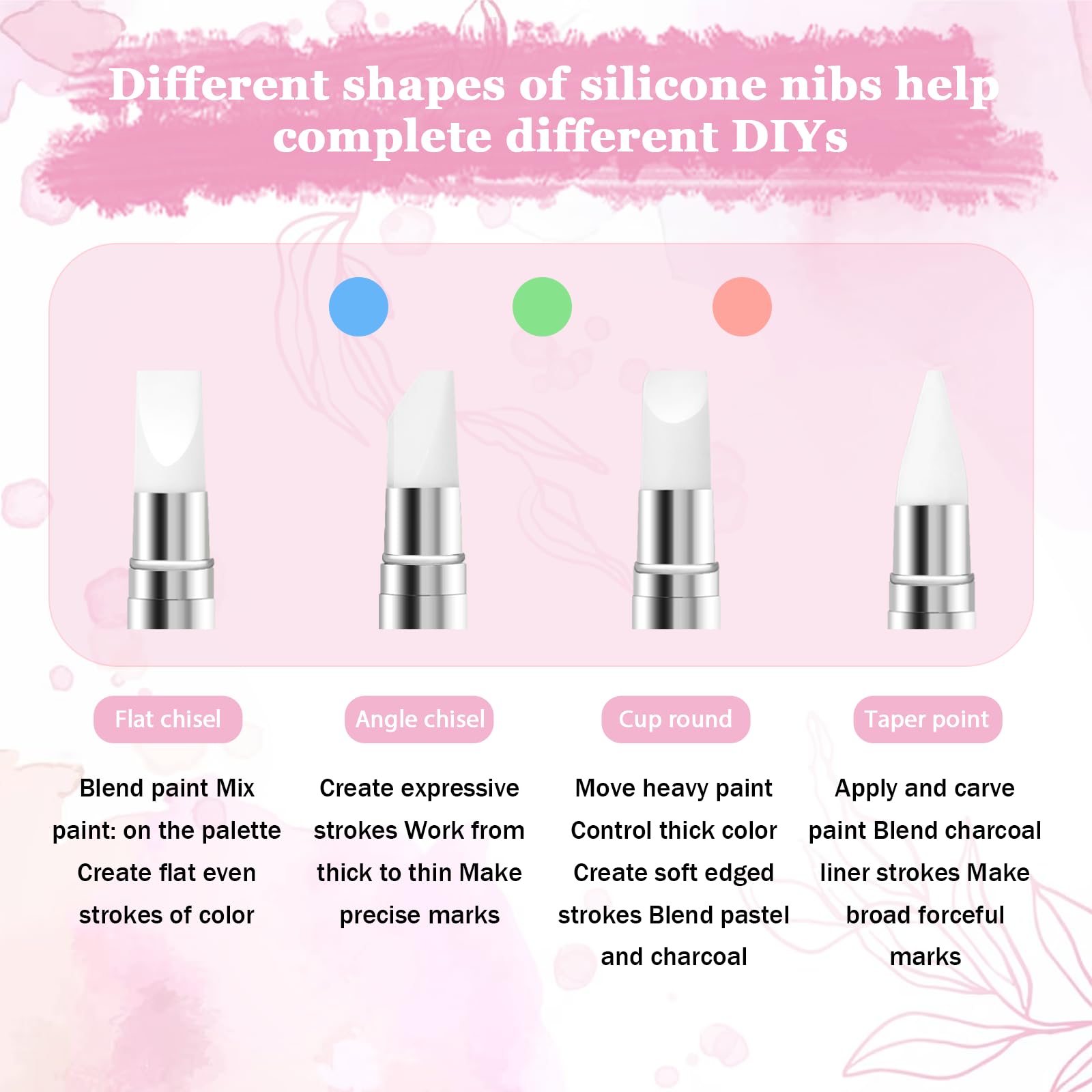 3 bolígrafos de escultura para arte de uñas, herramientas de uñas de silicona de doble punta, cabeza de silicona, pinceles de arte de uñas con mango acrílico, bolígrafo de tallado de esmalte de uñas | Silicone Head Acrylic Handle Nail Art Brushes, Rhinest