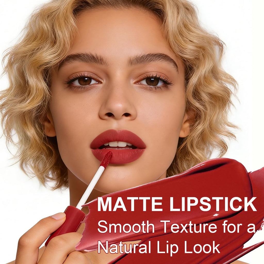12Pcs Liquid Lipstick Set, Shades with Matte Gloss Lip Tint, Set A | Waterproof, Long Lasting, Quick-drying, Non-Stick Cup, Up to 12H Wear, Professional Lip Makeup Gift Kit