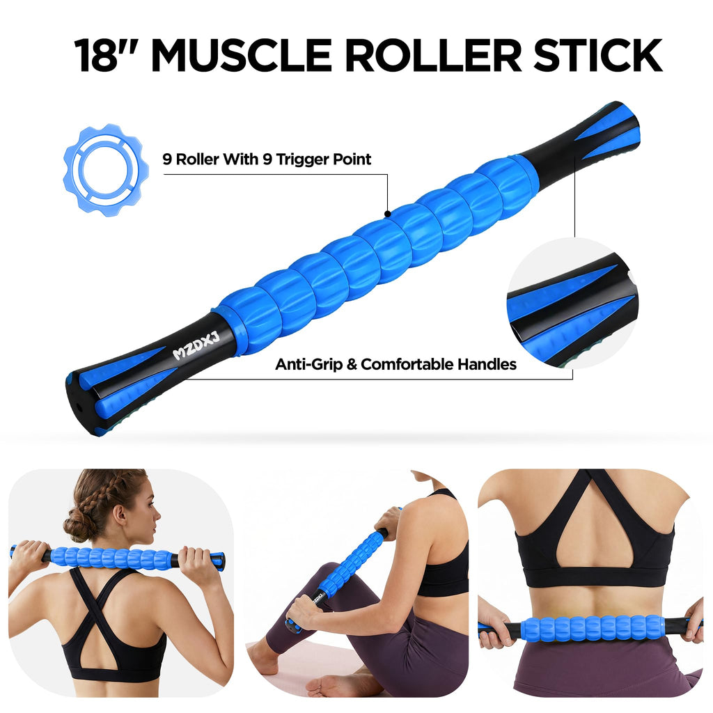 Rodillo de Masaje Muscular Bastón Rodillo de Masaje - Destructor de Fascia de Tejido Profundo para Alivio del Dolor Miofascial, Drenaje Linfático y Escultura Corporal, Herramienta Portátil de