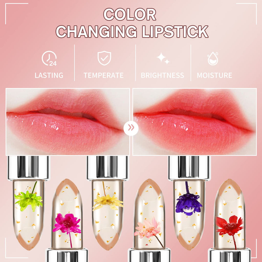 KAILIJUMEI Humectante de labios cuidado Surplus Bright Flower lápiz labial de jalea, Jelly