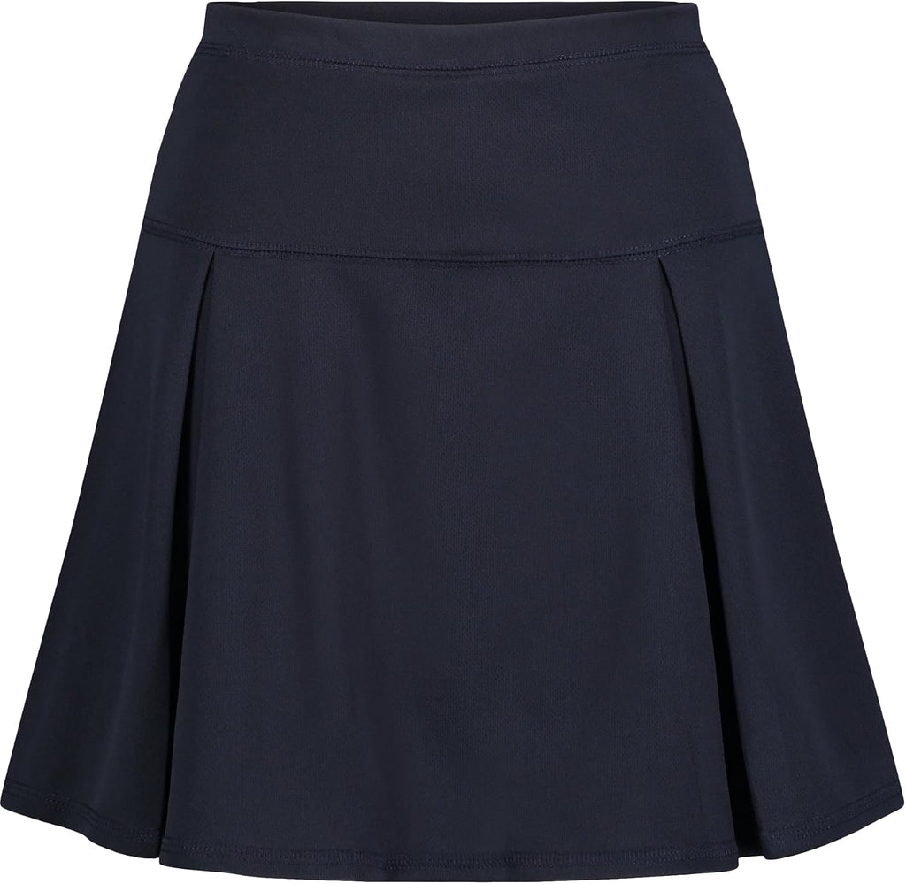 IZOD - Falda de patinete escolar para niñas con pantalones cortos, cintura de punto y bolsillos funcionales, resistente a arrugas