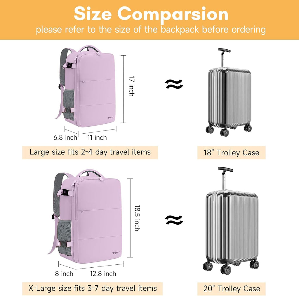 Taygeer - Mochila de viaje para mujeres, mochila de cabina con puerto de carga USB y bolsa para zapatos, mochila TSA para laptop de 15.6 pulgadas aprobada para vuelos, bolsa de enfermera, mochila | 15.6inch Laptop Mochila with Water Bottle Pocket & Shoe P