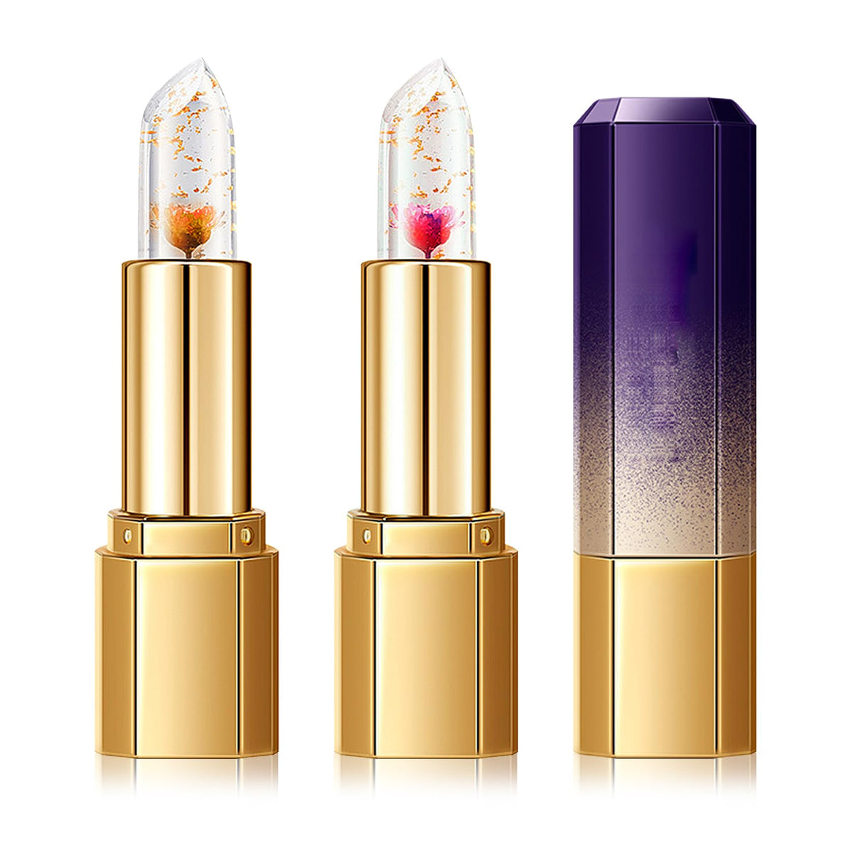 Labial de aloe vera, cuidado labial de larga duración, bálsamo labial nutritivo y voluminizador, brillo labial, cambio de color mágico con temperatura, 3 unidades