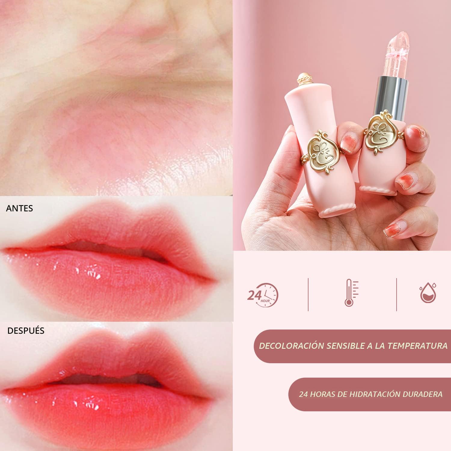 KAILIJUMEI Humectante de labios cuidado Surplus Bright Flower lápiz labial de jalea, Jelly