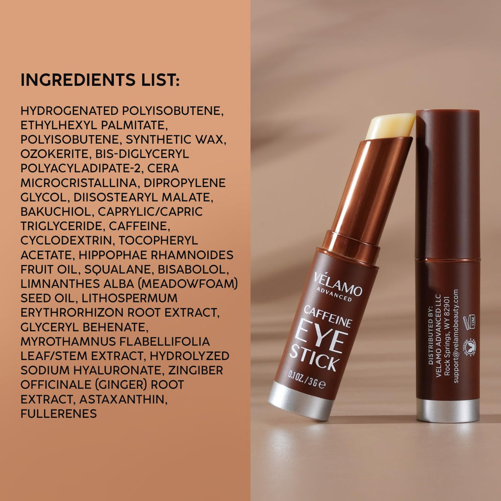 VELAMO ADVANCED Caffeine Eye Cream for Dark Circles, Puffiness & Under Eye Bags – Energizing & Depuffing Under Eye Cream to Smooth Wrinkles & Fine Lines – Dermatologist Tested 0.5 OZ/15g