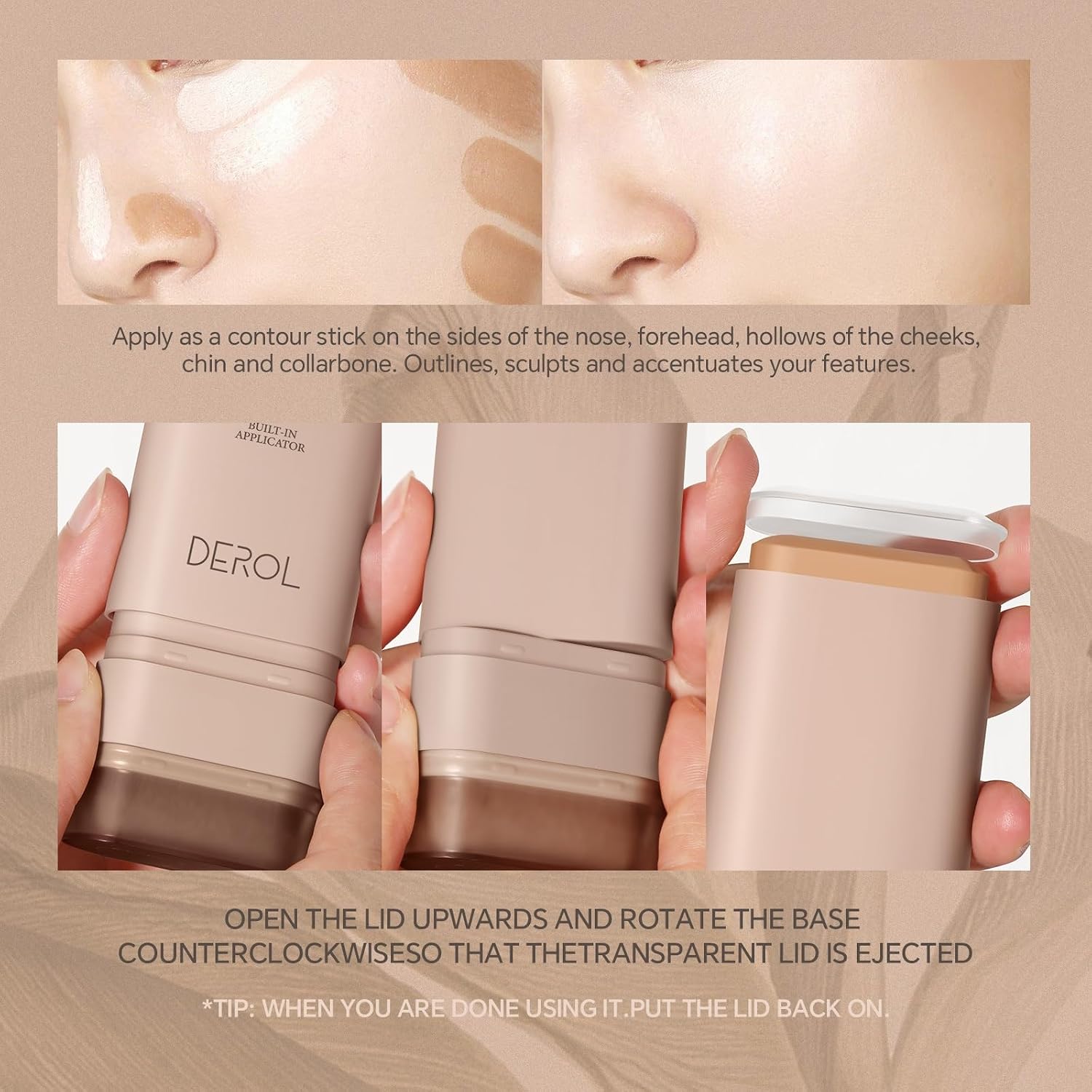 Flawless Eraser Foundation Stick, Lightweight Buildable Medium-to-Full Coverage Dual Ended Makeup Stick, Multi-Use Face Makeup Bar with brush, Natural Finish