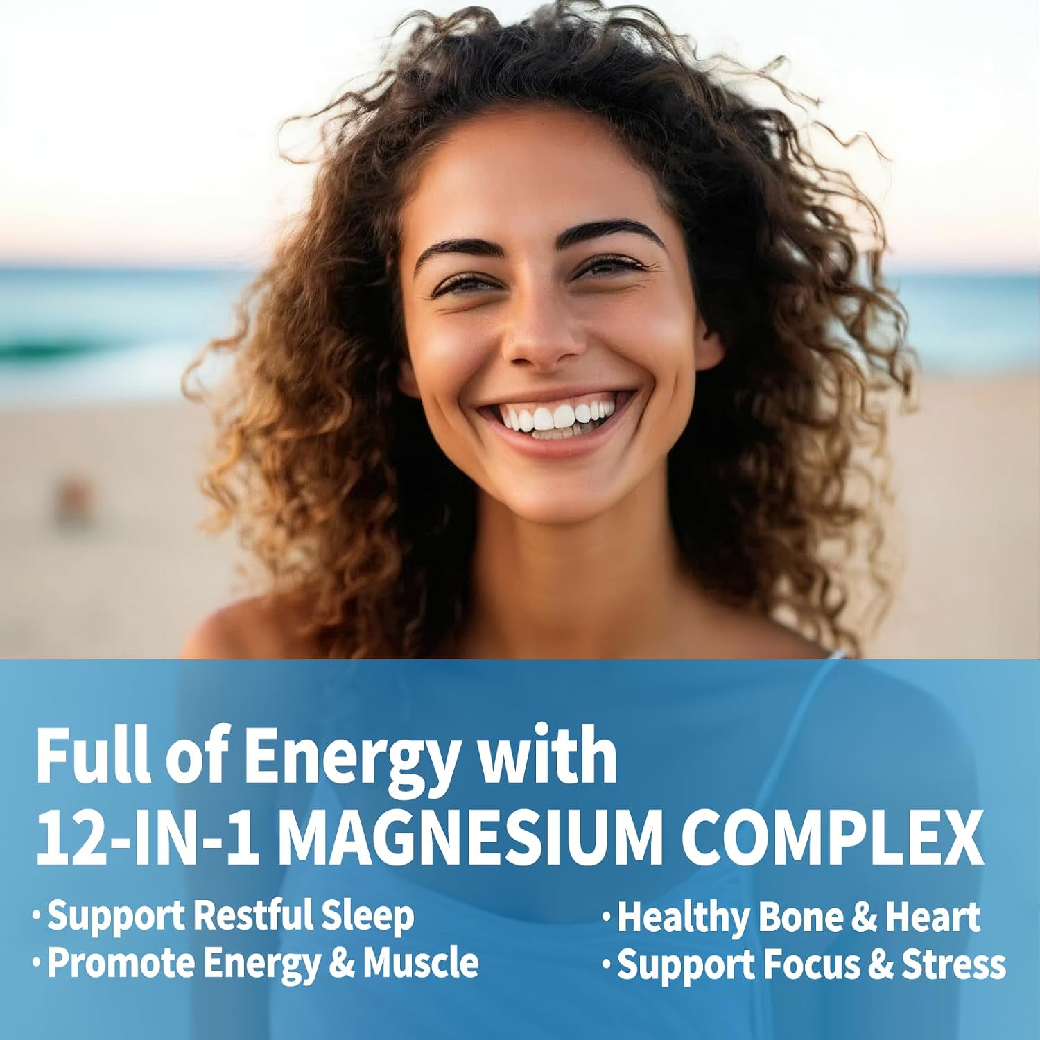 Complejo de magnesio 12 en 1 Suplemento para mujeres y hombres 700 mg, glicinato de magnesio con vitamina D3 K2, citrato malato óxido taurato aspartato orrotato, para relajación, corazón, energía | Magnesium Glycinate with Vitamin D3 K2, Citrate Malate Ox
