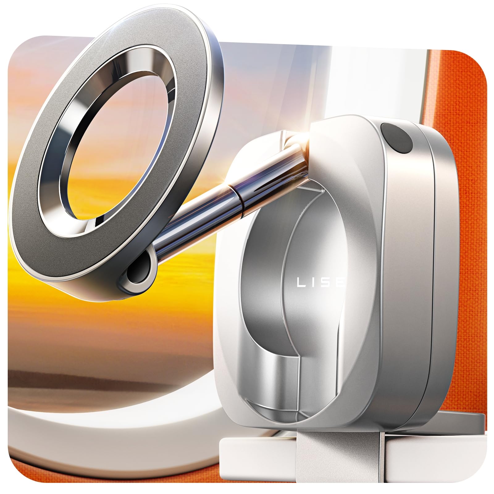 LISEN - Soporte de teléfono para el escritorio de viaje en avión | Phone Stand Hands Free MagSafe Travel Accessories Flying Long Flight Essentials Airplane Gadgets Gifts for Men