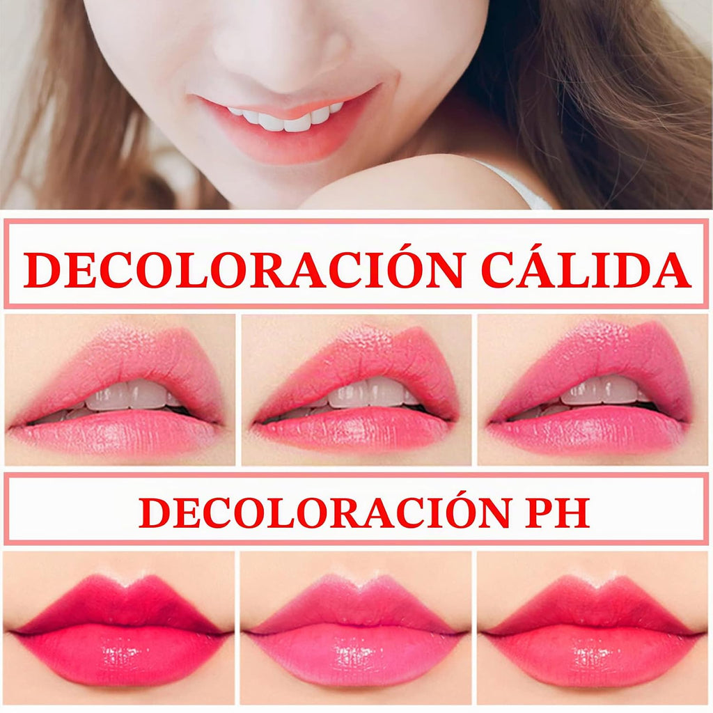 Labial de aloe vera, cuidado labial de larga duración, bálsamo labial nutritivo y voluminizador, brillo labial, cambio de color mágico con temperatura, 3 unidades