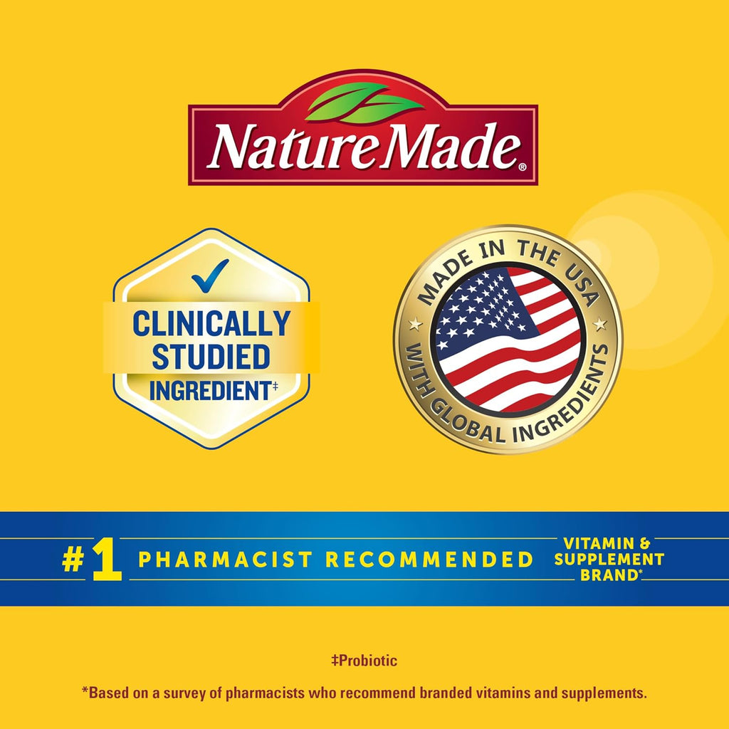 Nature Made - Gomitas de fibra probióticas + prebióticas para la salud intestinal diaria, suplemento de soporte digestivo con probióticos y fibra, 50 gomitas, suministro para 25 días | Fiber Supplement for Daily Gut Health, Prebiotics and Probiotics for W