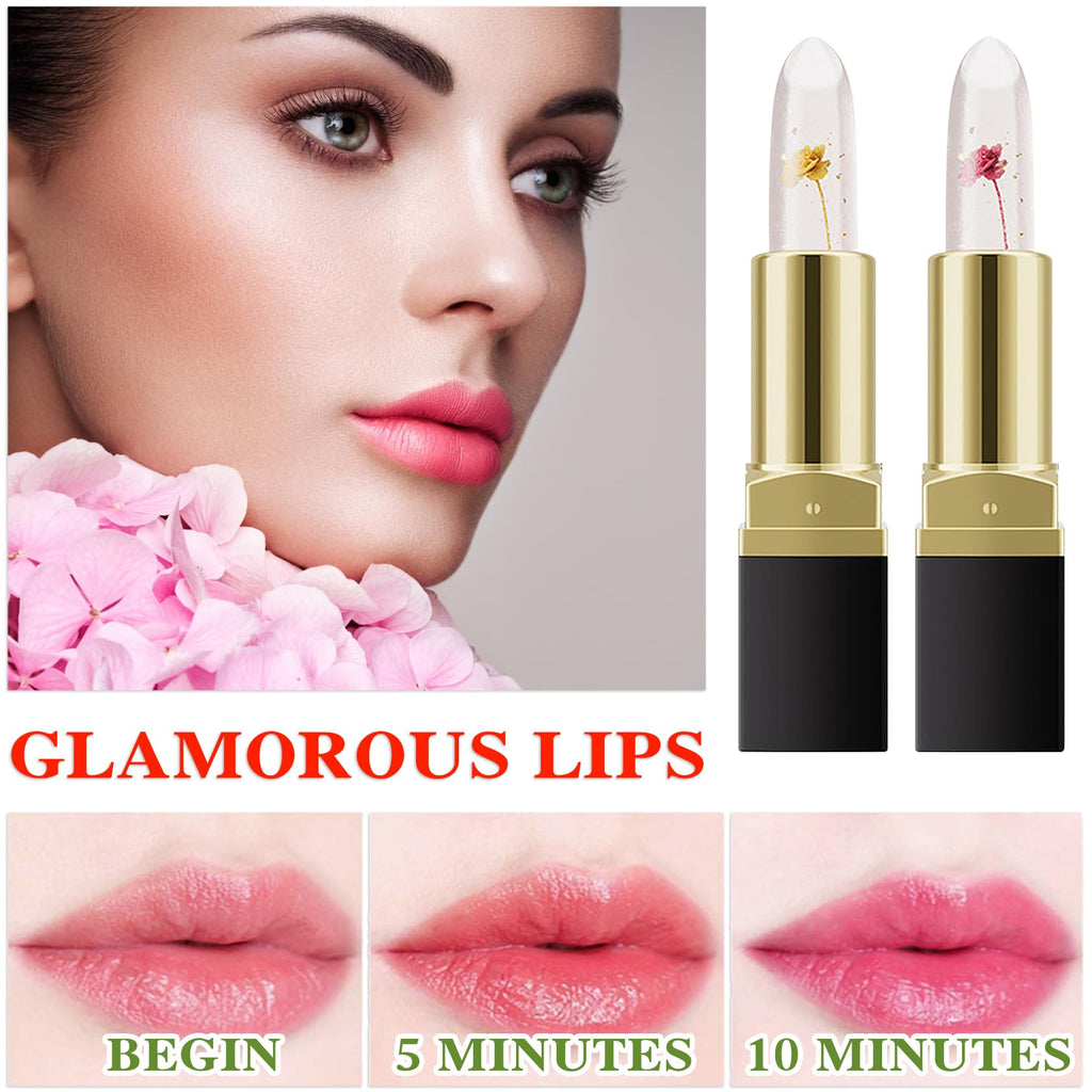 Labial de aloe vera, cuidado labial de larga duración, bálsamo labial nutritivo y voluminizador, brillo labial, cambio de color mágico con temperatura, 3 unidades