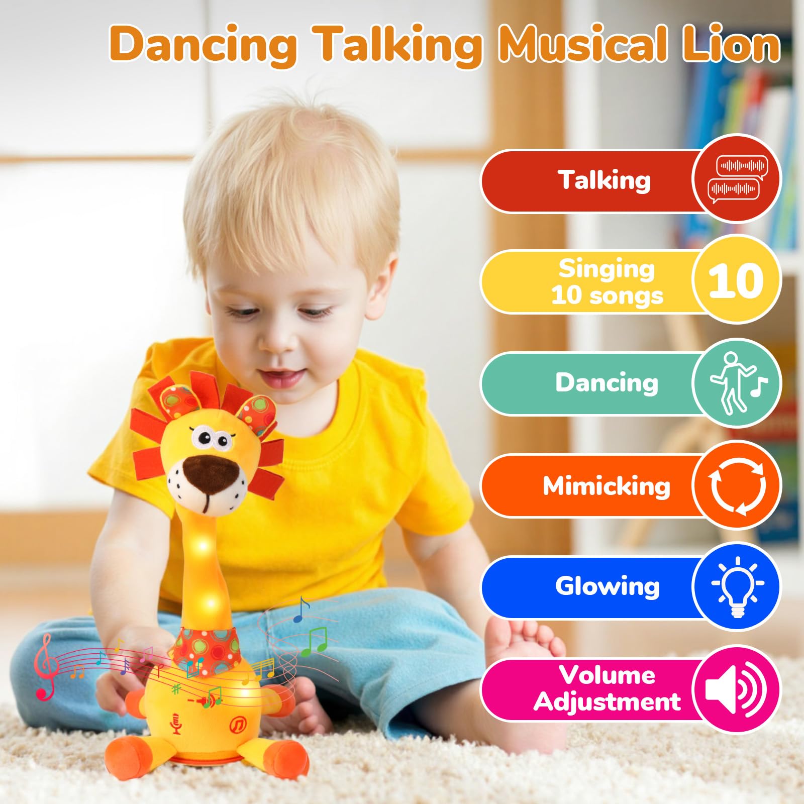 Cactus bailarín parlante - Repite lo que dices graba juguete para bebé | Bebé cantando grabación, imitando, repite lo que dices, musical interactivo, para niños y niñas de 1 año