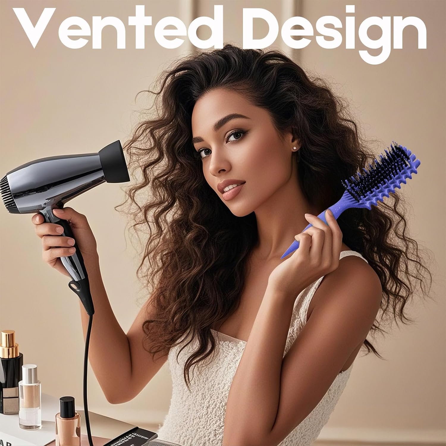 Cepillo para cabello rizado Candybrush Cepillo para definir rizos para desenredar, dar forma y definir rizos para mujeres, hombres, cabello húmedo y seco (Morado)