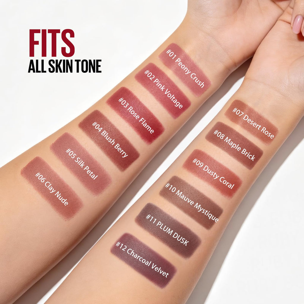 BestLand 12Pcs Matte Liquid Lipstick + Lip Liner Pens Set, Velvety Nude Lip Stain Waterproof Long Wear Makeup Gift Set
