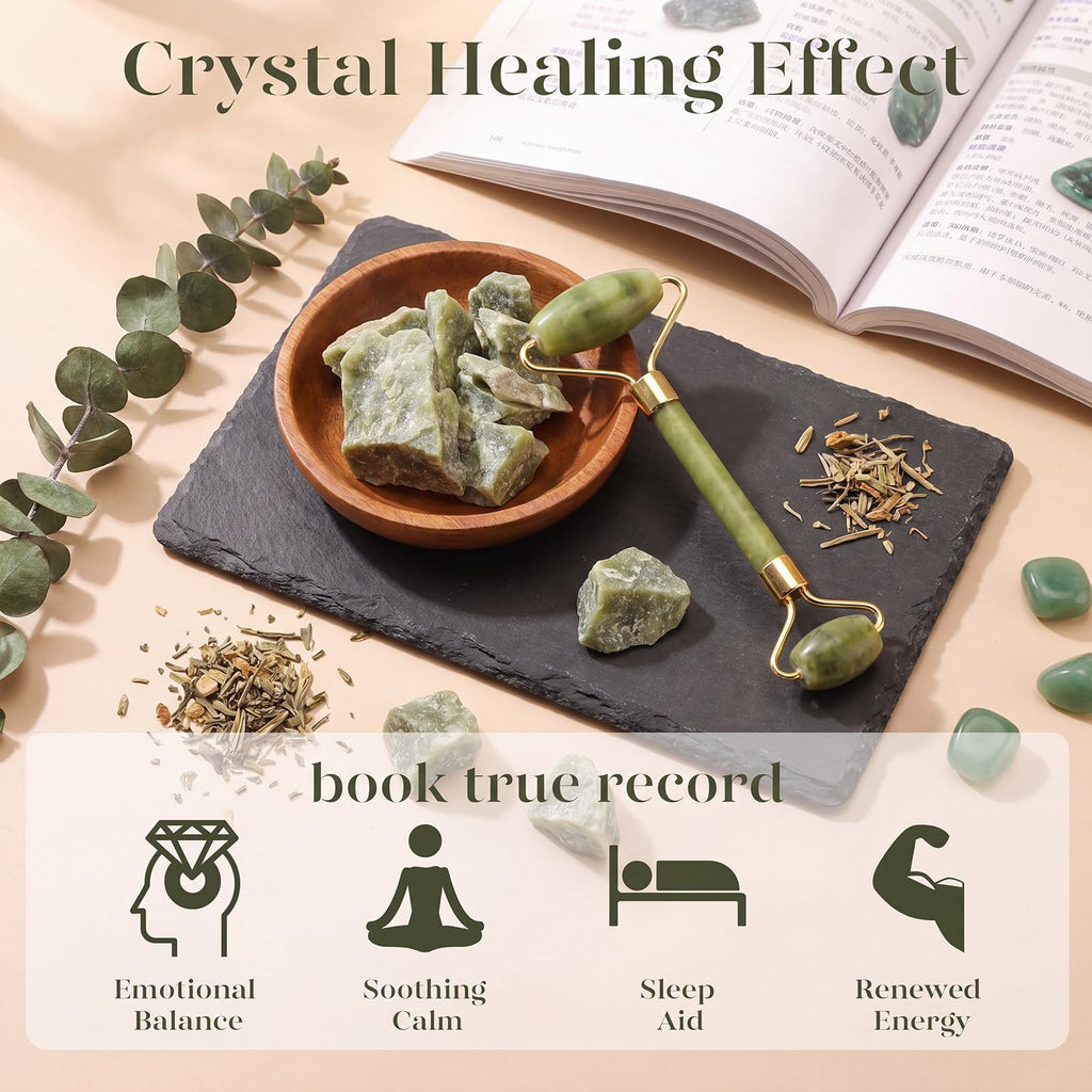 BAIMEI IcyMe - Rodillo de jade y Gua Sha, rodillo facial para reducir el enrojecimiento de la piel, cuidado personal para hombres y mujeres, masajeador para cara, ojos, cuello, alivia líneas finas y | Cooling Face Roller for Lymphatic Massage,Sculpting To