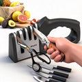 Afilador de cuchillos de cocina 4 en 1, kit de afilado de cuchillos multifuncional, accesorios de cocina elegantes adecuados para cuchillos de cocina, cuchillos de chef, cuchillos de precisión y