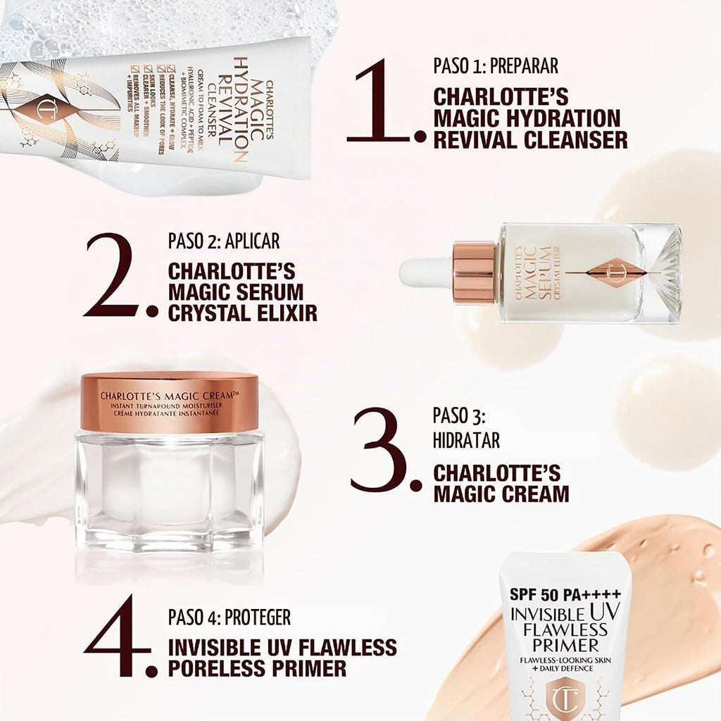 Charlotte Tilbury Magic Serum Crystal Elixir - Skincare Set Essential - Firming Peptide Serum for Face & Neck - Perfect for Gifting & Makeup Pairings