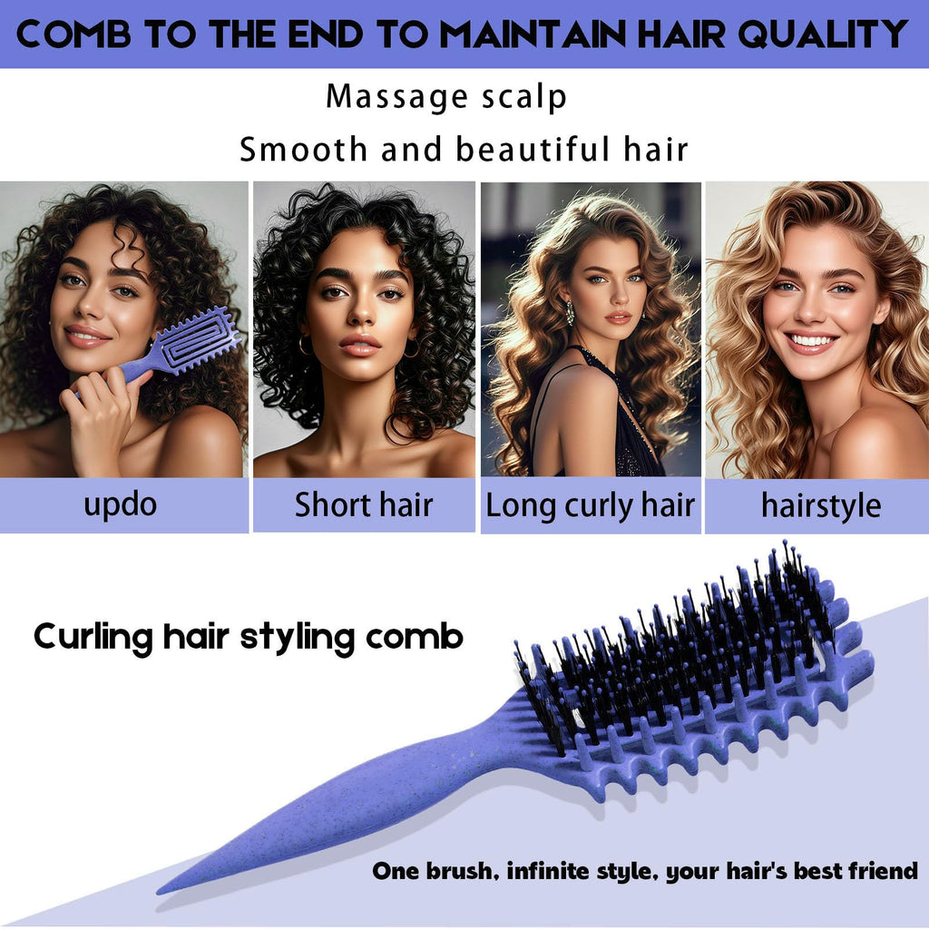 Cepillo para cabello rizado Candybrush Cepillo para definir rizos para desenredar, dar forma y definir rizos para mujeres, hombres, cabello húmedo y seco (Morado)