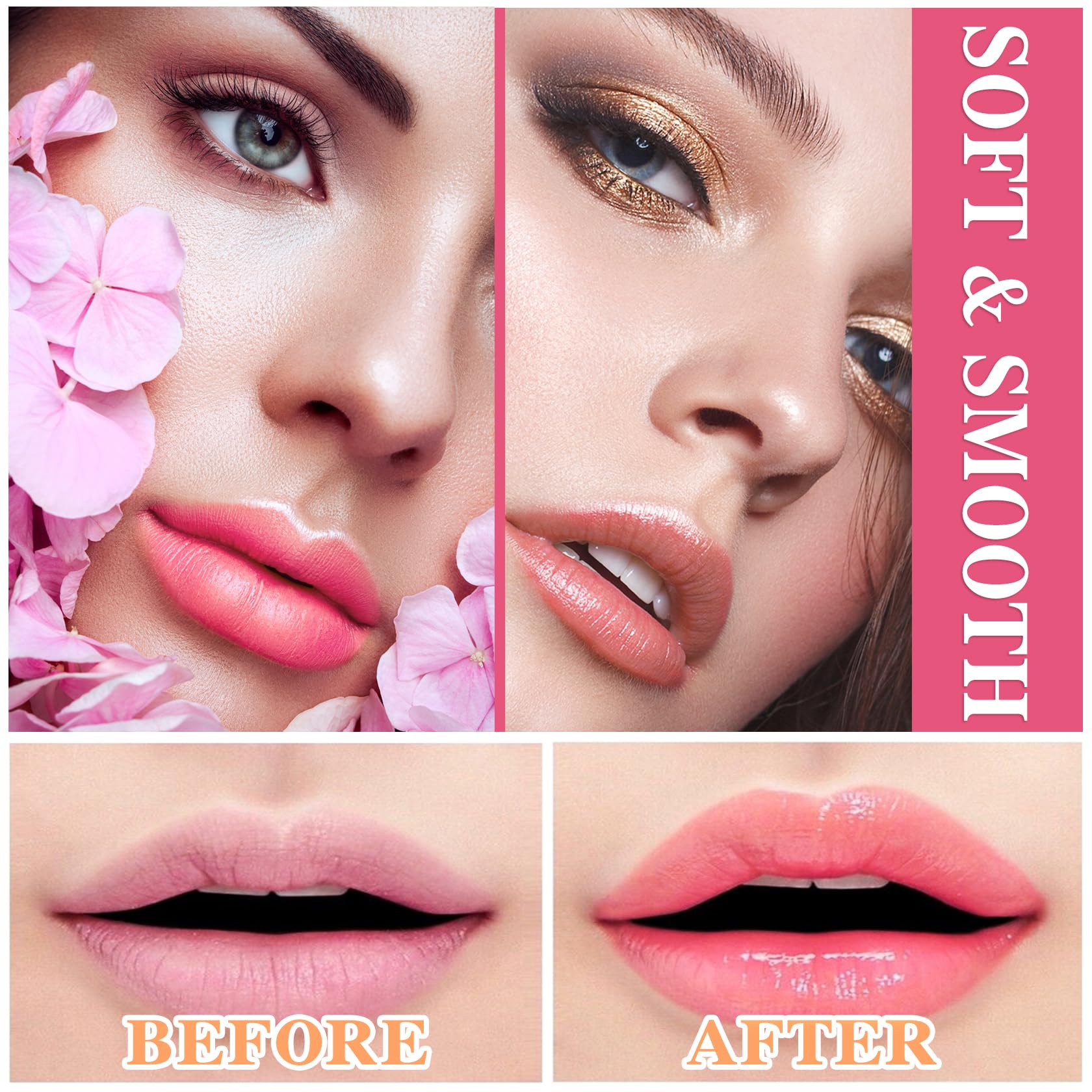 Labial de aloe vera, cuidado labial de larga duración, bálsamo labial nutritivo y voluminizador, brillo labial, cambio de color mágico con temperatura, 3 unidades