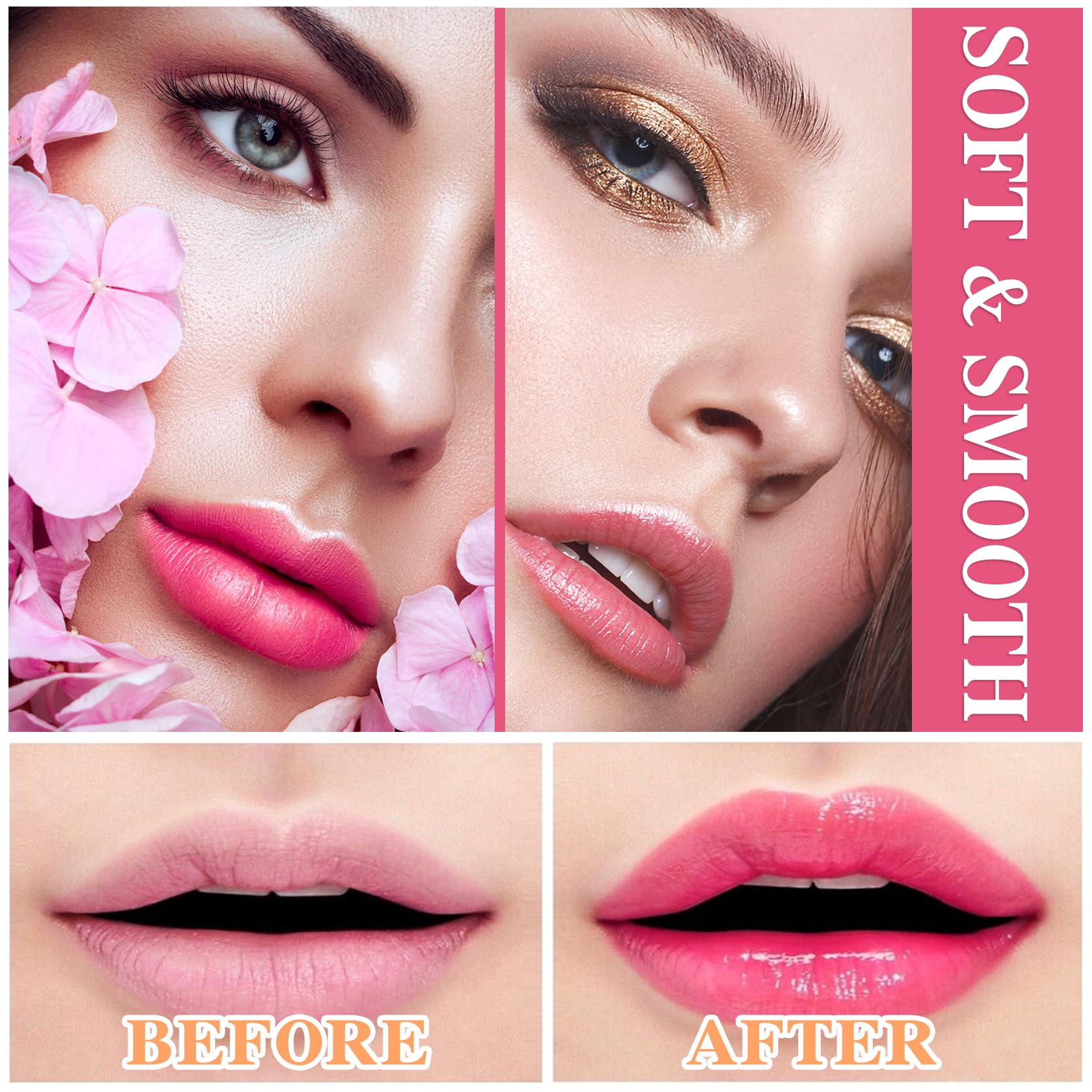 Labial de aloe vera, cuidado labial de larga duración, bálsamo labial nutritivo y voluminizador, brillo labial, cambio de color mágico con temperatura, 3 unidades