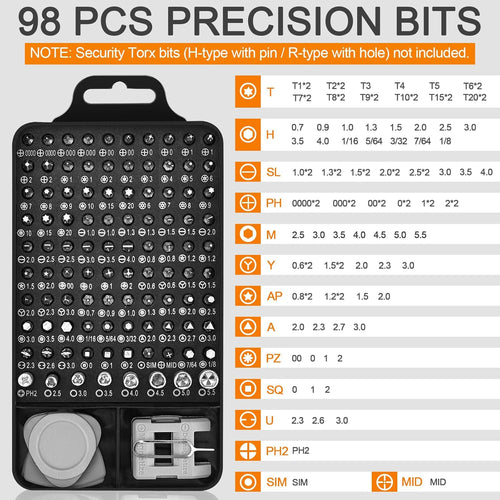 115 in 1 Precision Screwdriver Set, Premium Small Screwdriver Set | Electronic Screwdriver Kit for Electronics, Computer, PC, Laptop, Game Console, Watch, Eyeglasses, and DIY Projects