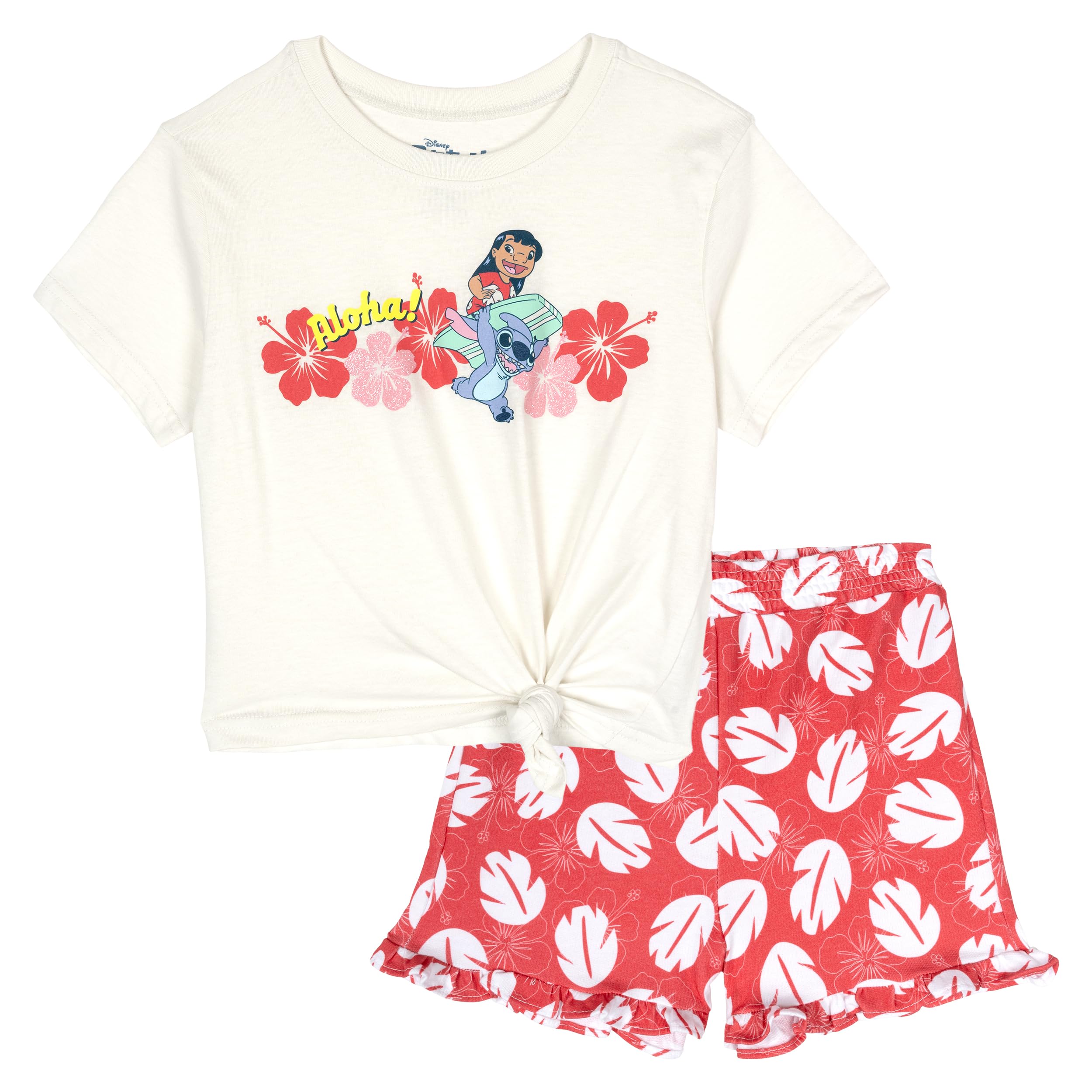 Disney T-Shirt and French Terry Shorts Outfit Set Infant to Big Kid Sizes (12 Months - 14-16)