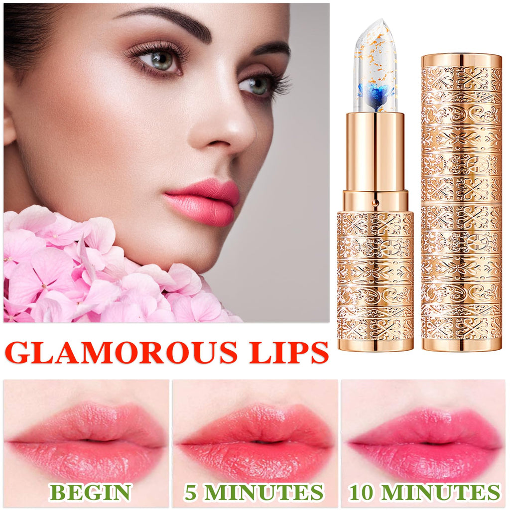 Labial de aloe vera, cuidado labial de larga duración, bálsamo labial nutritivo y voluminizador, brillo labial, cambio de color mágico con temperatura, 3 unidades