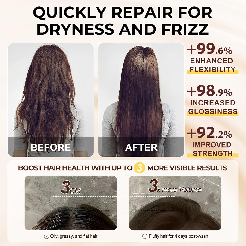Collagen Hair Treatment Mask, Deep Repair Conditioning Hair Mask with Collagen, Maca, Avocado Oil for All Hair Types, 7.4 FL OZ