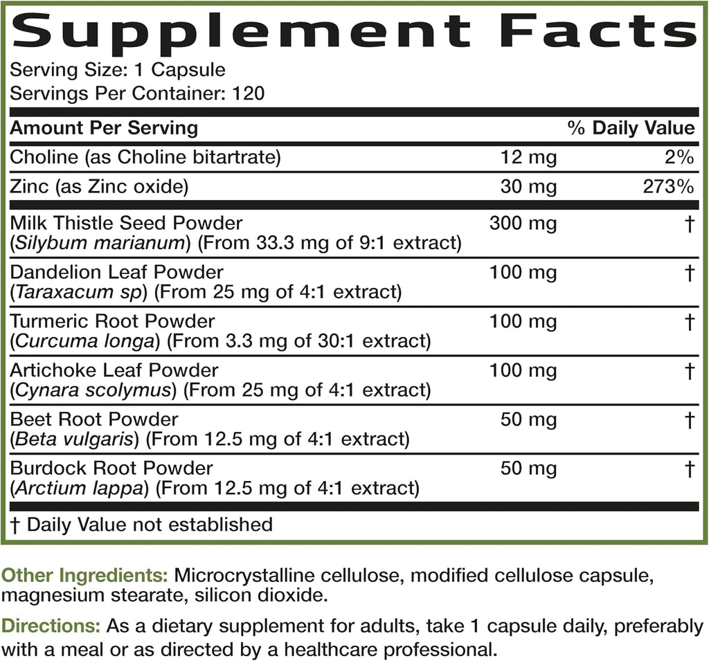 Bronson Desintoxicación Hepática Avanzada Fórmula de Limpieza y Descanso Apoya la Función Saludable del Hígado con Cardo Mariano, Raíz de Diente de León, Cúrcuma, Hoja de Alcachofa y Más, Sin GMO, 60 | Liver Health Support with Milk Thistle, Dandelion Ext