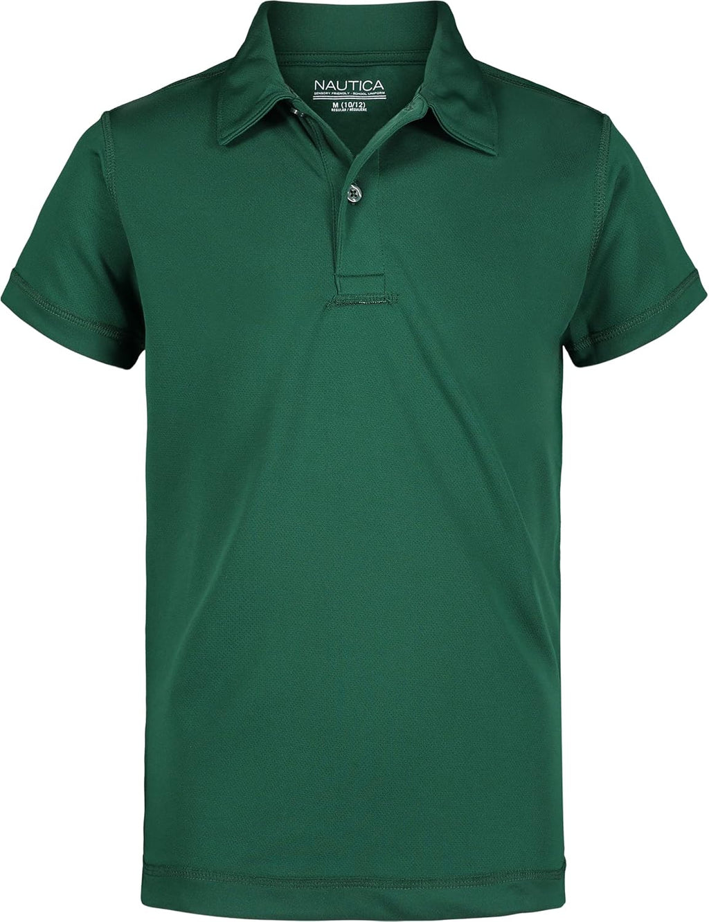 Nautica - Polo de uniforme escolar para niños, de manga corta, sensorial, cierre de botones, material de alto rendimiento que absorbe la humedad