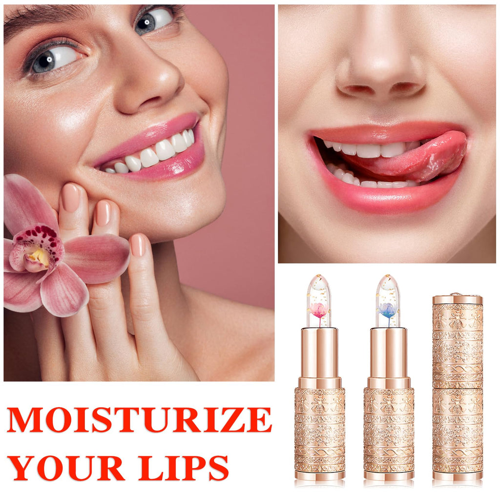 Labial de aloe vera, cuidado labial de larga duración, bálsamo labial nutritivo y voluminizador, brillo labial, cambio de color mágico con temperatura, 3 unidades
