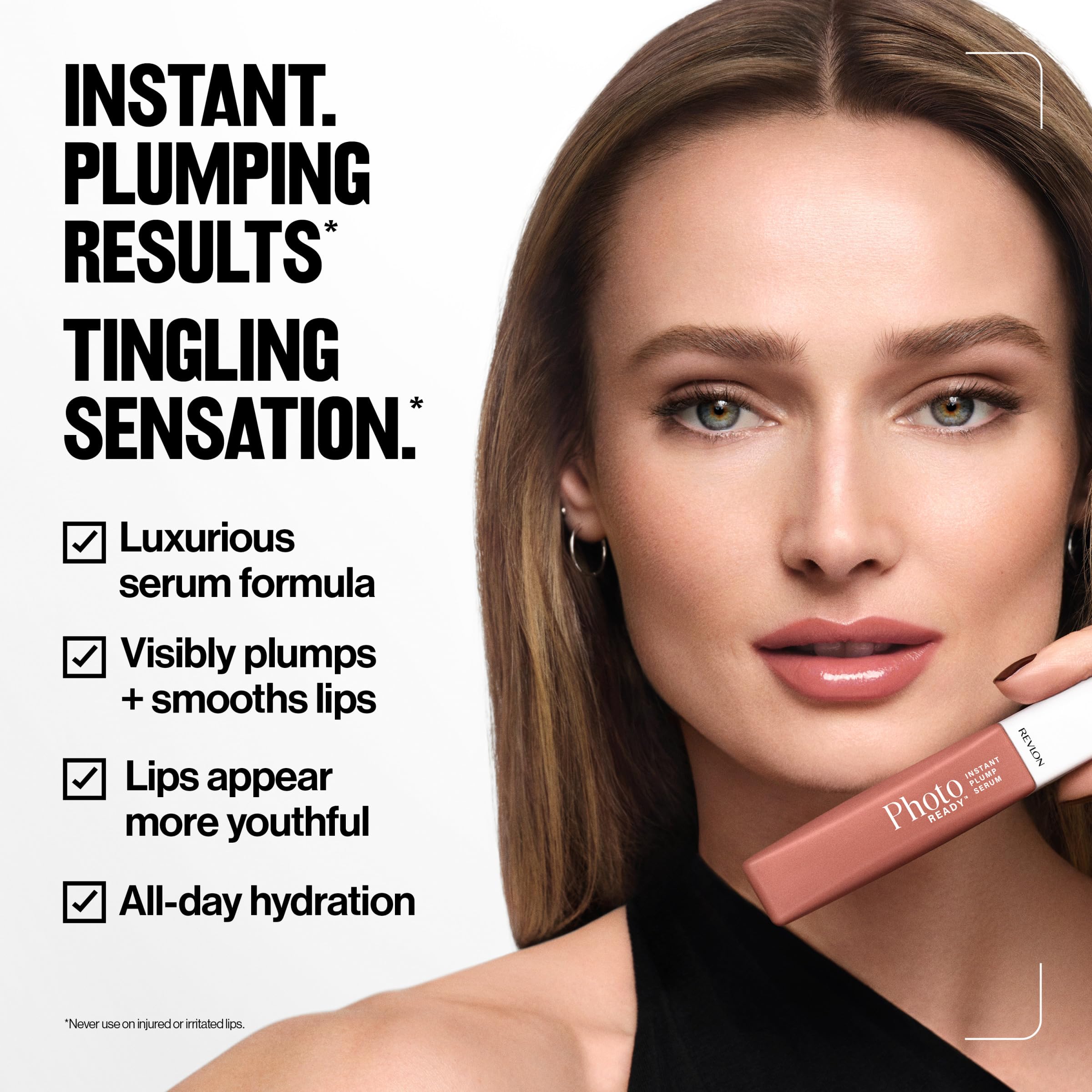 Revlon PhotoReady Instant Plump Serum, 003 Magically Infled, 0.25 fl oz | Plumping lip gloss serum with tingling sensation. Hydrating, non-sticky, high-shine. Lips look visibly fuller & smoother.